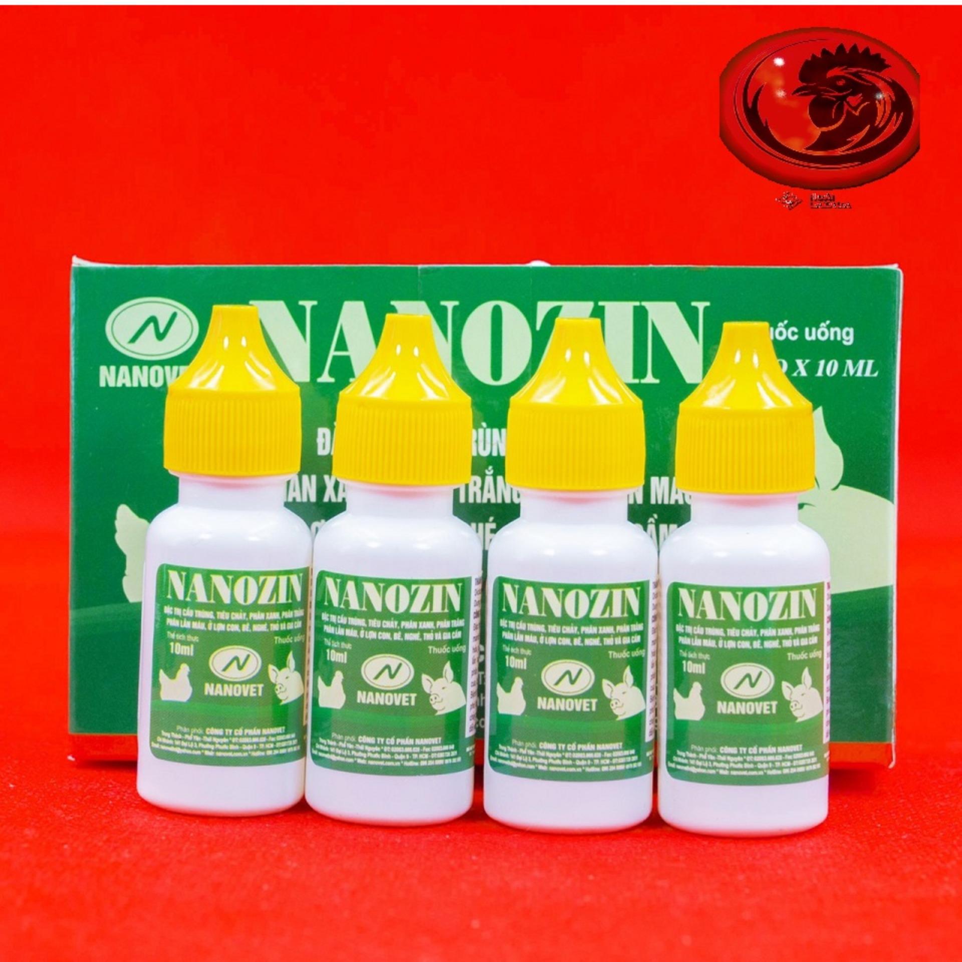 COMBO 4 LỌ NANOZIN CẦU TRÙNG phân máu, phân sáp cho gà đá