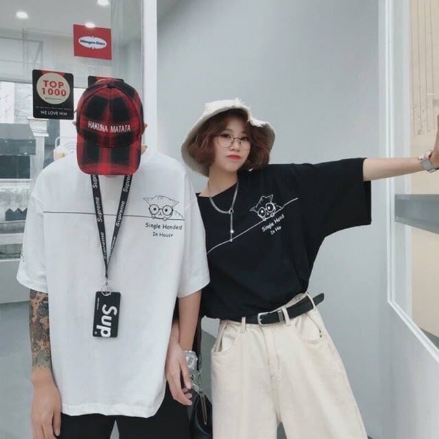 áo thun cú mèo kẻ ngang