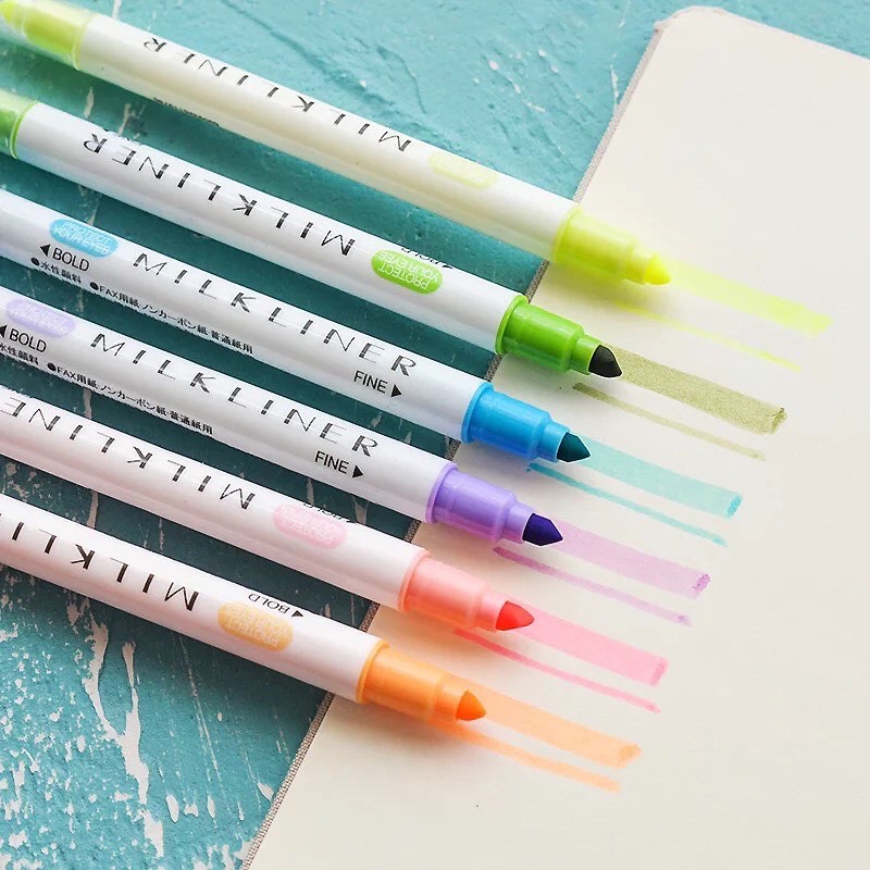 Set 12 bút dạ 2 đầu milkliner siêu xịn