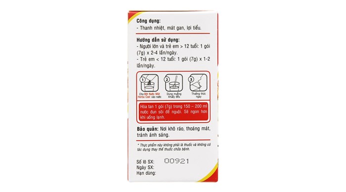 Bột nước mát Herba Cool hộp 10 gói x 7g