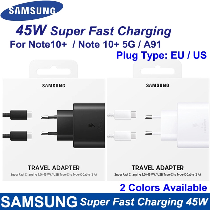 Samsung Original Fast Chatgering Wall Travel Charger 45W EP TA845 For Galaxy Note 10  A91 Note 10  5GUSB C Cable EP TA845 15V 3A