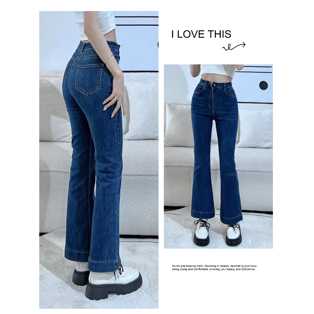 Quần jeans nữ ôm ống loe GUGUNO