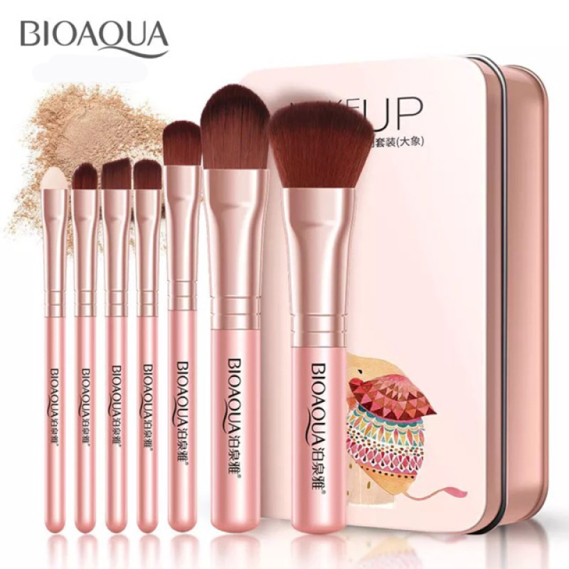 TAMIKO - Bộ cọ trang điểm Bioaqua 7 cây tiện lợi cọ trang điểm cơ bản chổi đánh phấn nội địa Trung TM-BC074