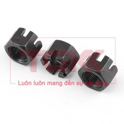 Đai ốc khía thép đen M10-M22
