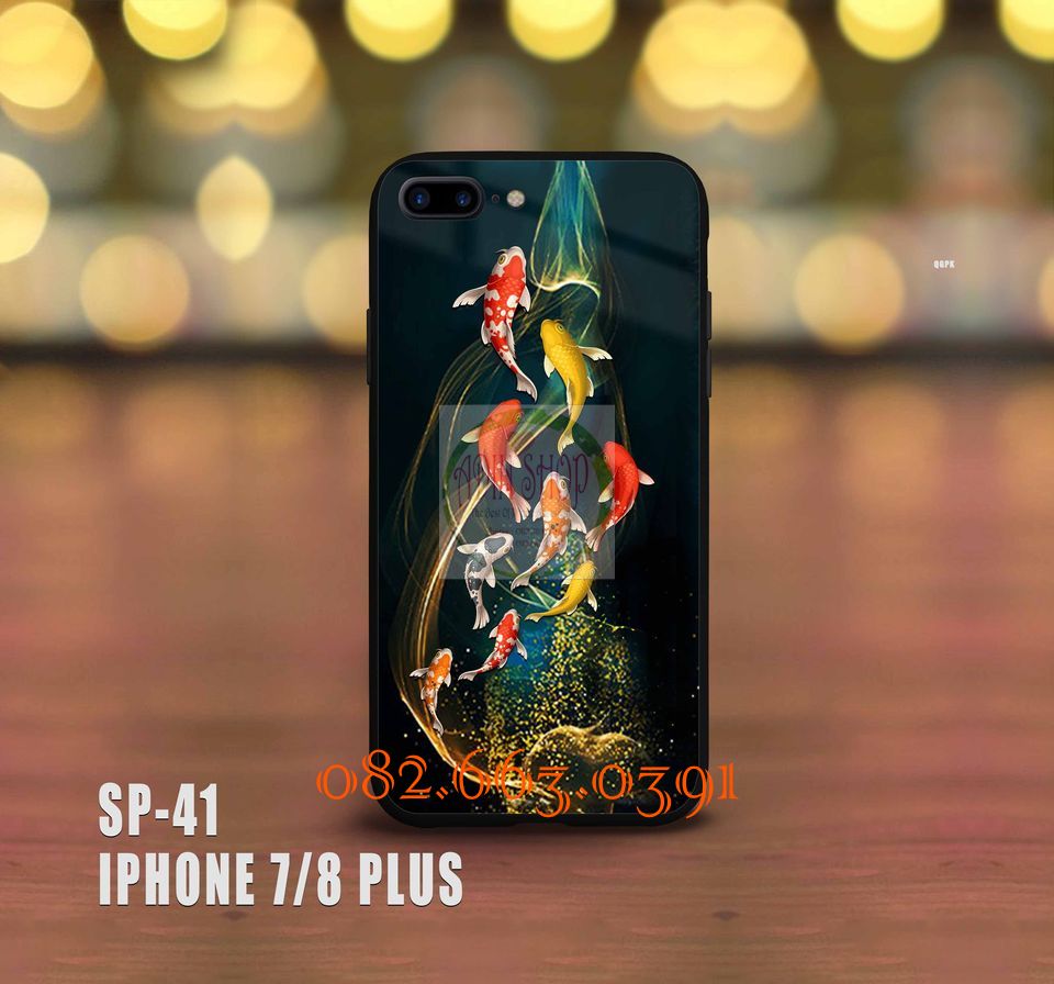 [HCM]Ốp lưng kính IPhone 7 plus/ 8 plus hình cá koi đẹp