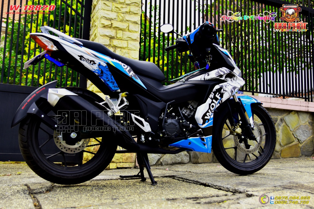 Tem Xe Winner Wolf Xanh Trắng