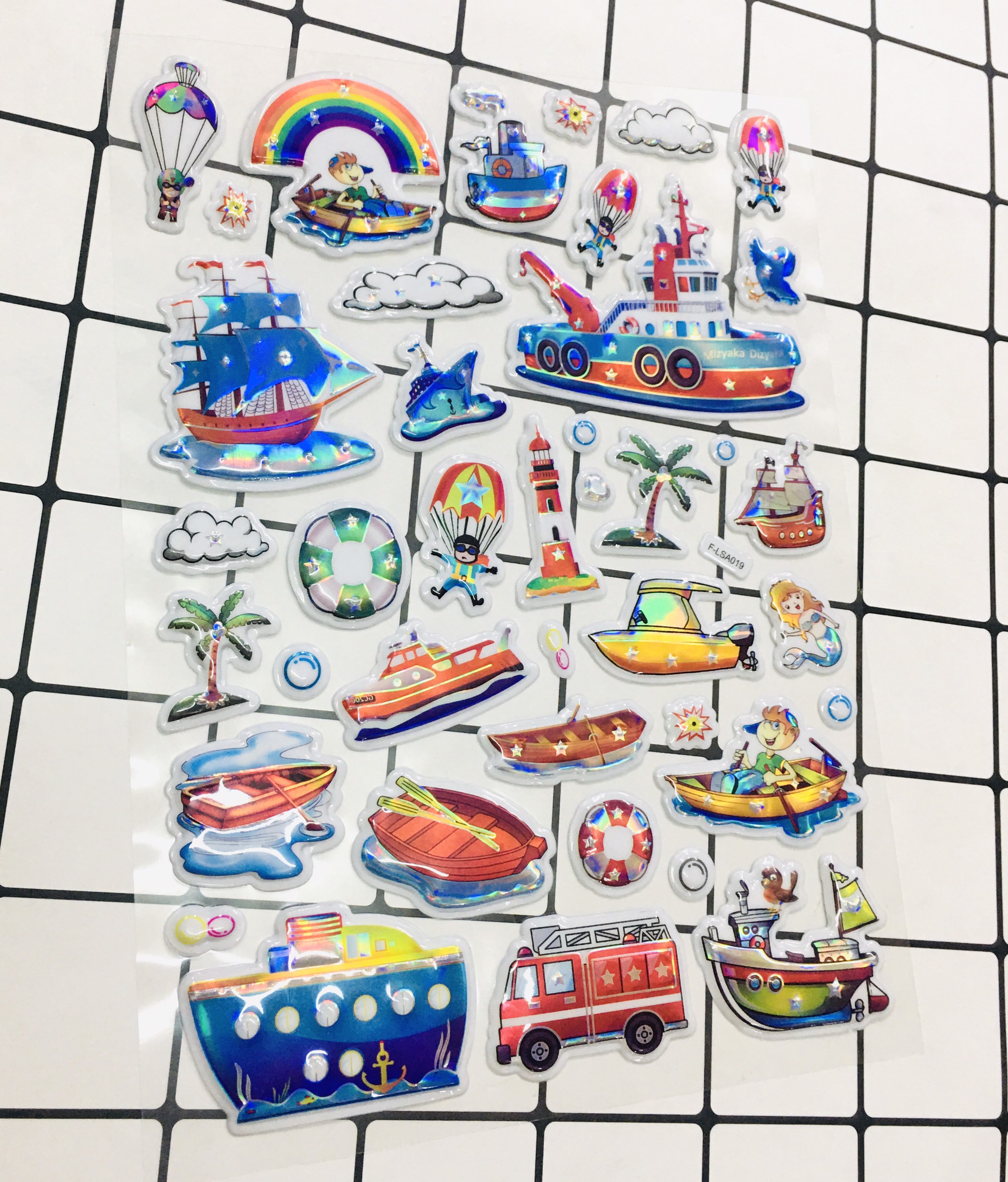 Bảng Sticker hình dán nổi 3D lấp lánh