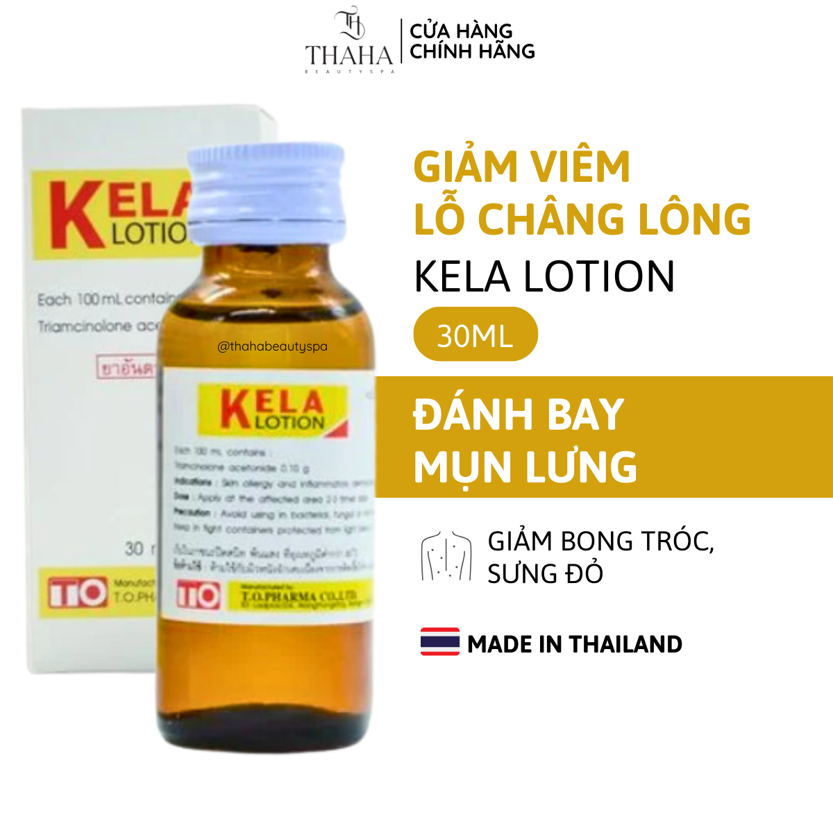 Viêm lỗ chân lông Kela Lotion Thái Lan - chống viêm, chống phù và chống dị ứng