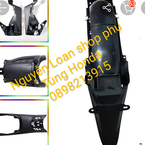 YAMAHA - 5 MÓN NHỰA NHÁM CHO XE EXCITER 135 ĐỜI 2006 - 2010 HÀNG ZIN CHÍNH HÃNG