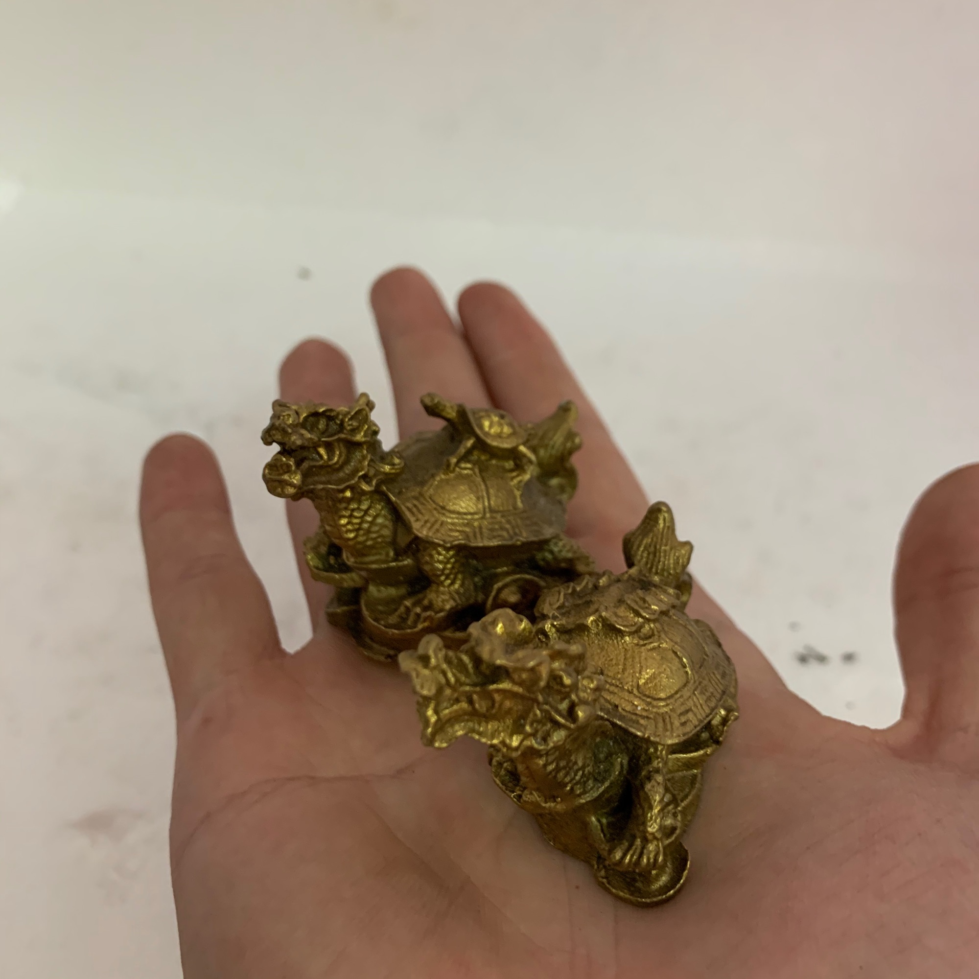 Cặp long quy mini bằng đồng