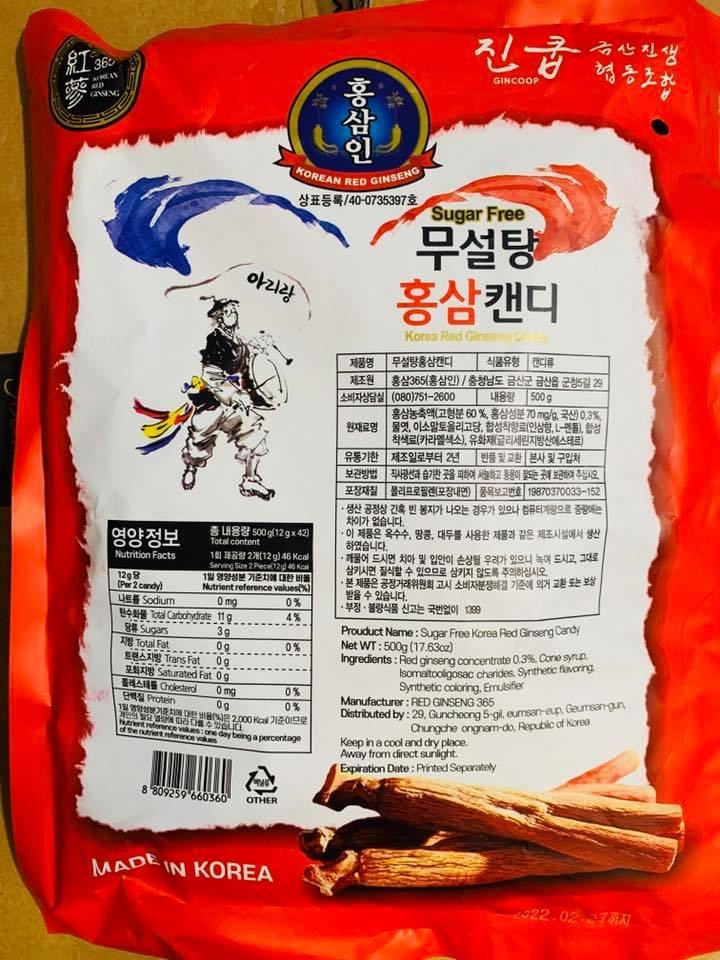 [HCM]kẹo hồng sâm không đường