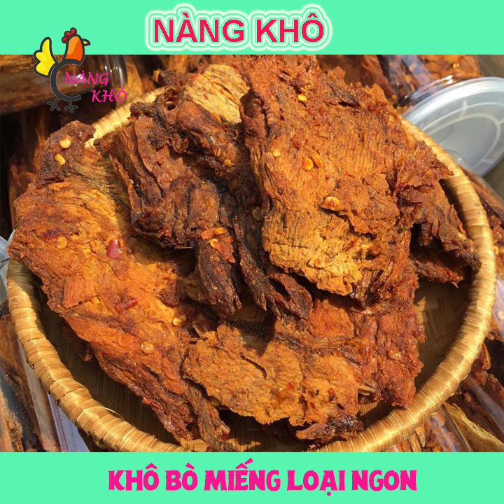 Khô bò miếng vị tứ xuyên loại 1 thương hiệu nàng khô - 500gr bin bin food