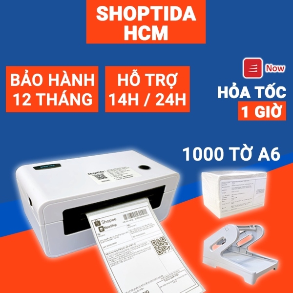 ◐ Máy in nhiệt Shoptida SP46 kèm 1000 giấy in nhiệt 10x15cm và khay combo máy in đơn hàng TMĐT bảo hành 12 tháng