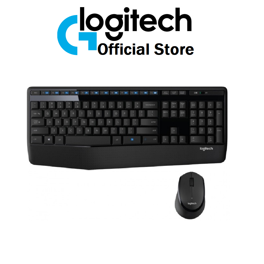 Logitech mk345 USB 2.4 GHz wireless keyboard mouse spill resistant design full side pad-12 months warranty