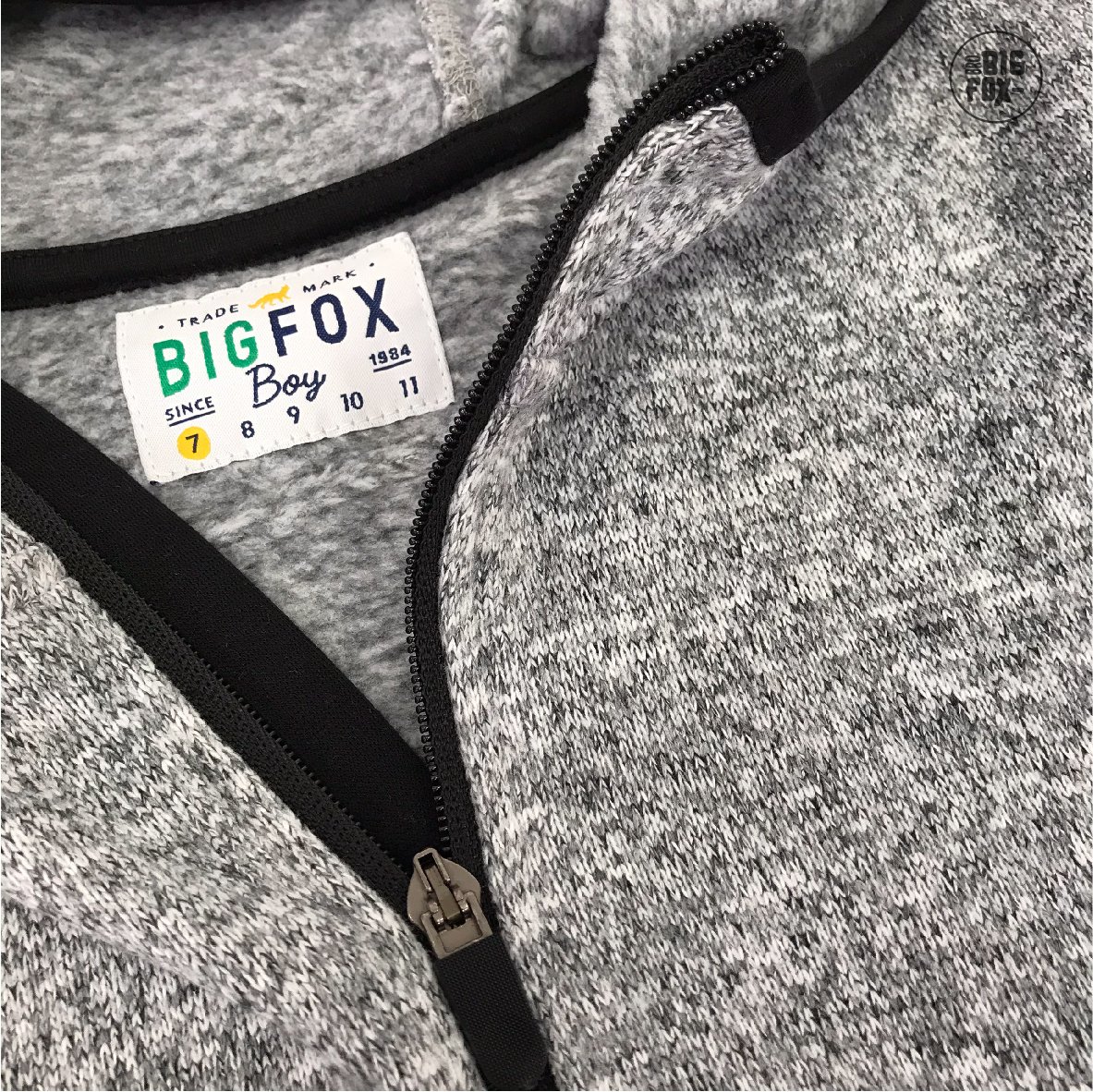 Áo bé trai BIGFOX - MISS MEOW thu đông, áo len cho bé dài tay có mũ hoodie size đại in logo tay 11-40 kg