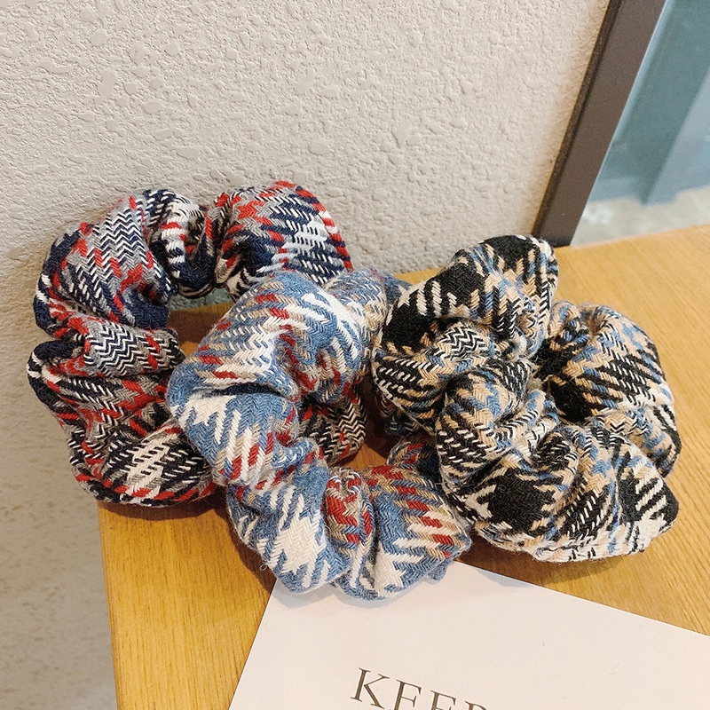 Scrunchies cột tóc vải họa tiết vải dày