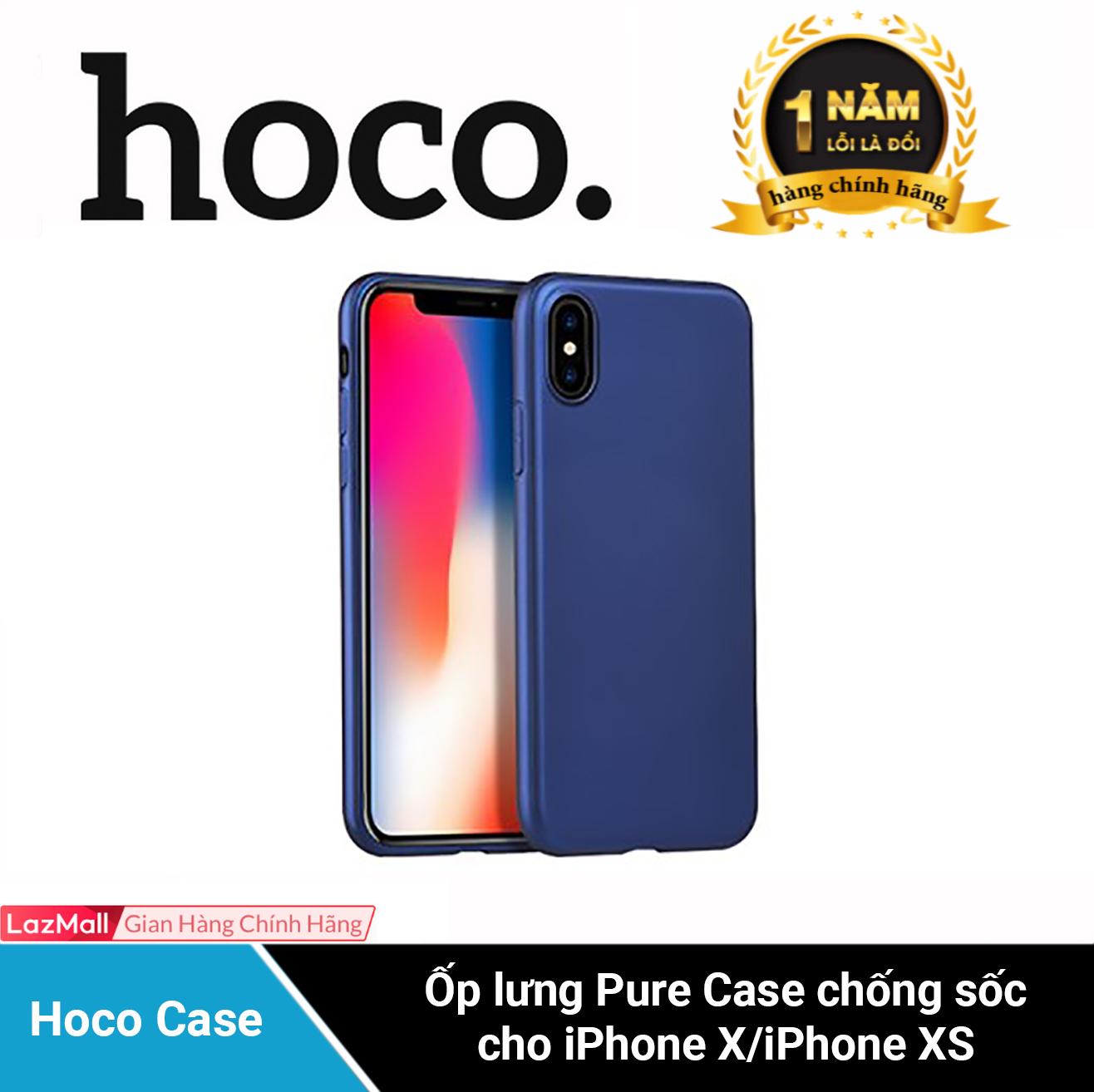 Ốp lưng pure case hoco iphone xs siêu mỏng 0.4mm pp mềm matte
