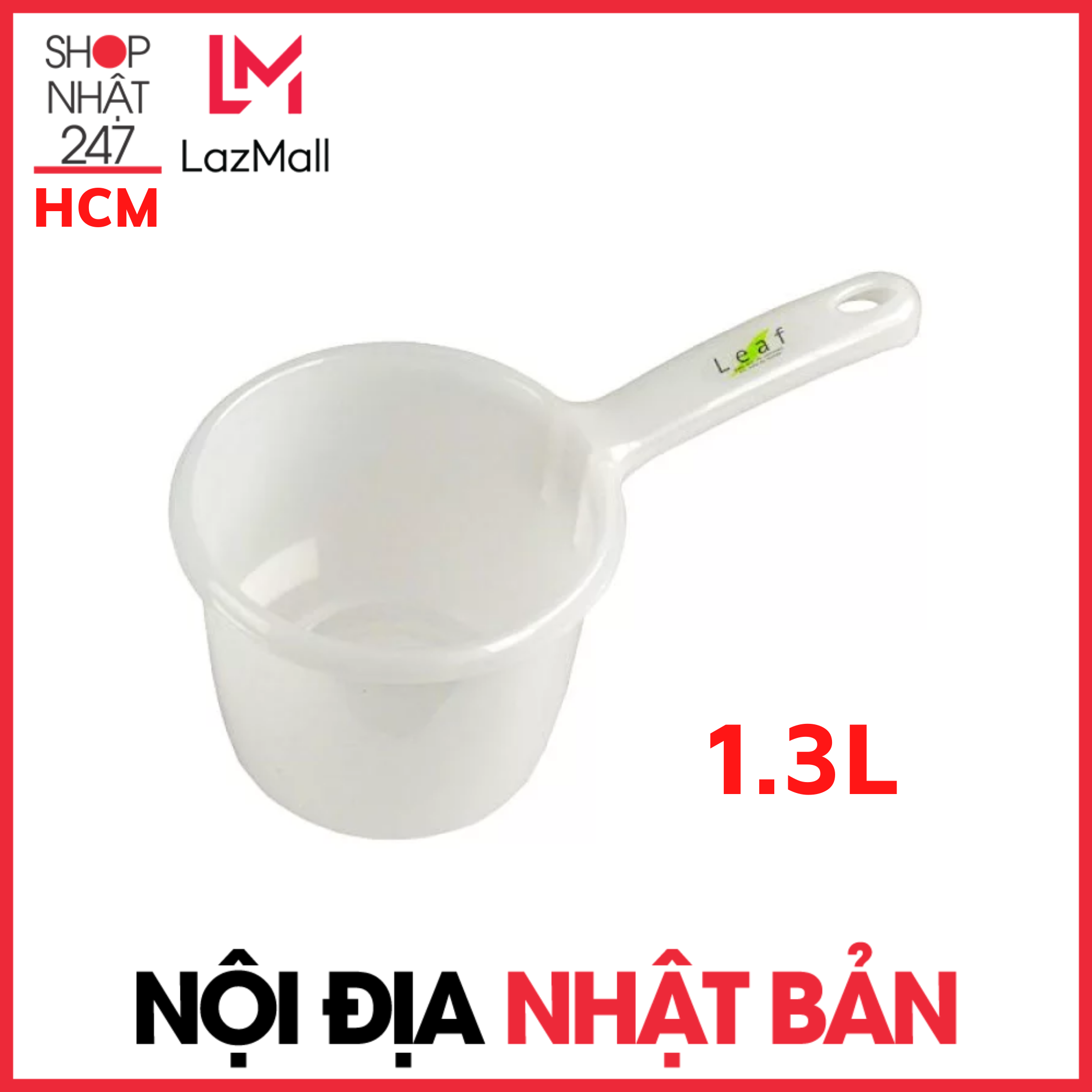 Ca múc nước có quai cầm màu trắng 1.3L nội địa Nhật Bản