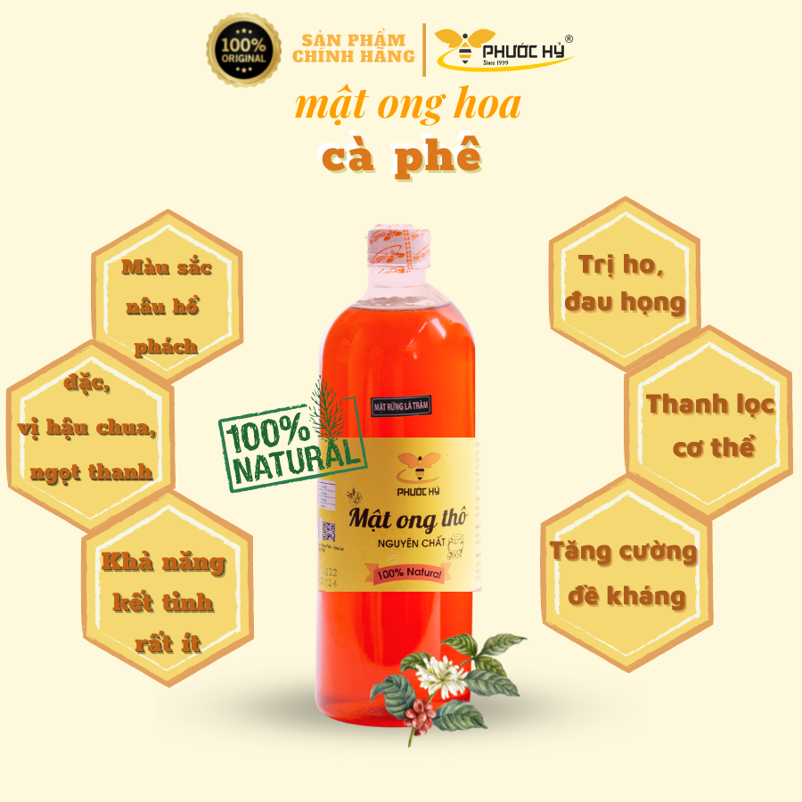 Mật Ong Hoa Cà Phê Nguyên Chất Phước Hỷ 500ml