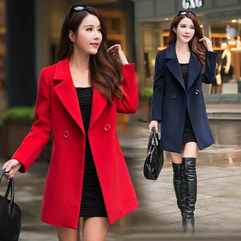 Áo khoác dạ nữ đứng form Style Hàn Quốc