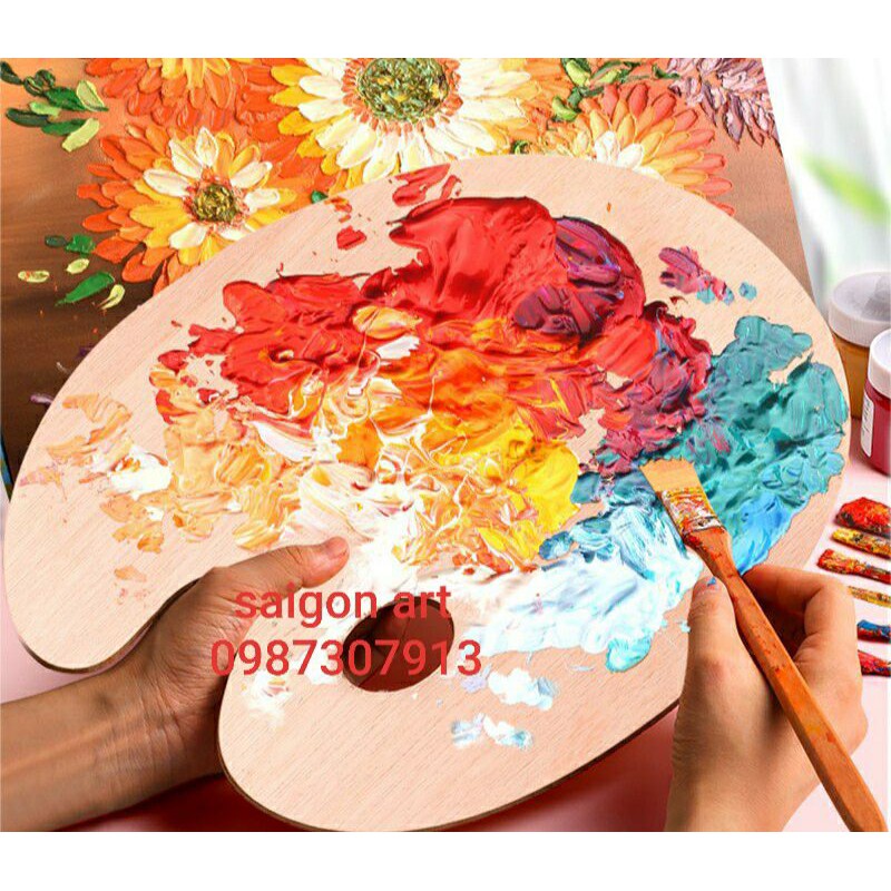 [HCM]KHÂY PHA MÀU VẼ GỖ PALLET, PHA MÀU OVAL,VUÔNG 30x38cm