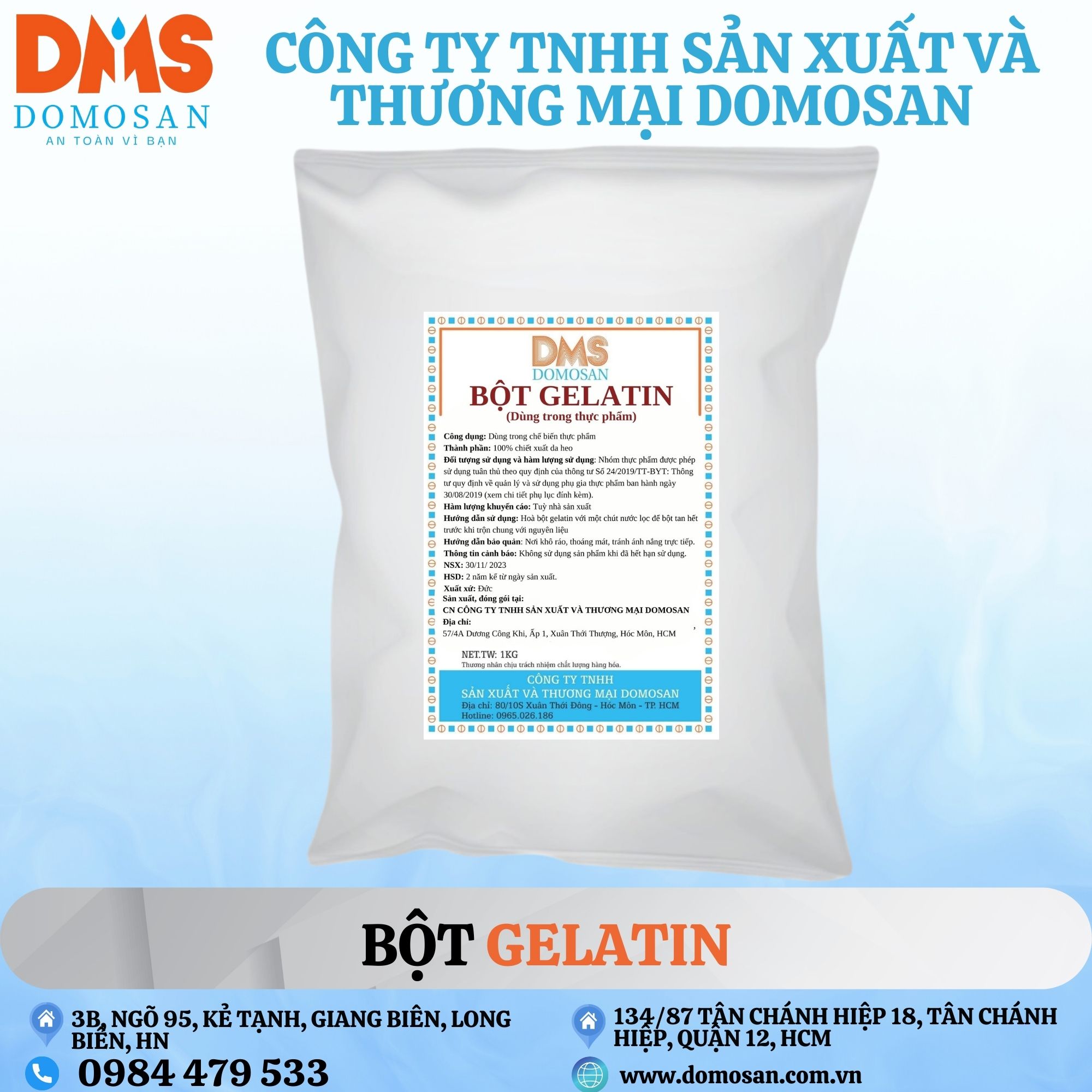 1kg BỘT GELATIN EWALD ĐỨC