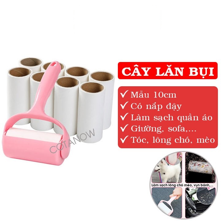 Cây lăn bụi quần áo, loại bỏ bụi bẩn , lông động vật trên giường , sofa , thảm tiện lợi tặng kèm 2 cuộn lăn thay thế
