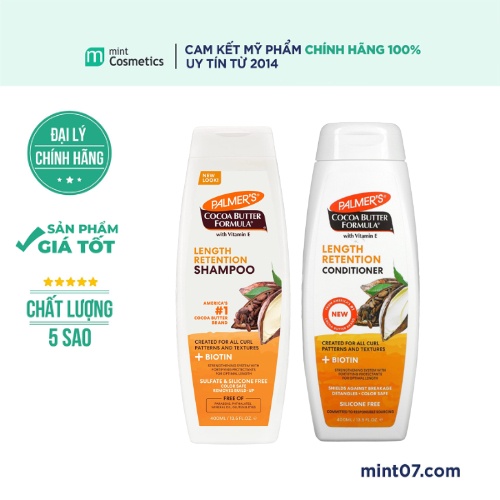 Dầu Gội/Xả Palmer’s Cocoa Butter Formula Biotin Length Retention 400ml