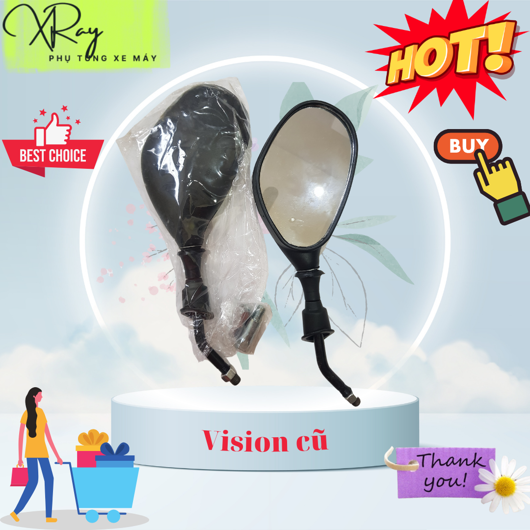 Gương xe máy  Vision 2011-2020, đời đầu( Giá 1 đôi).