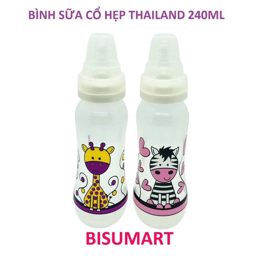 Bình sữa cổ hẹp eo Pappi 240ml Thailand