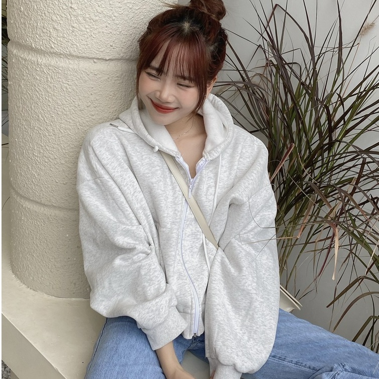 Áo hoodie zip croptop LOLLIE STUDIO TKA353