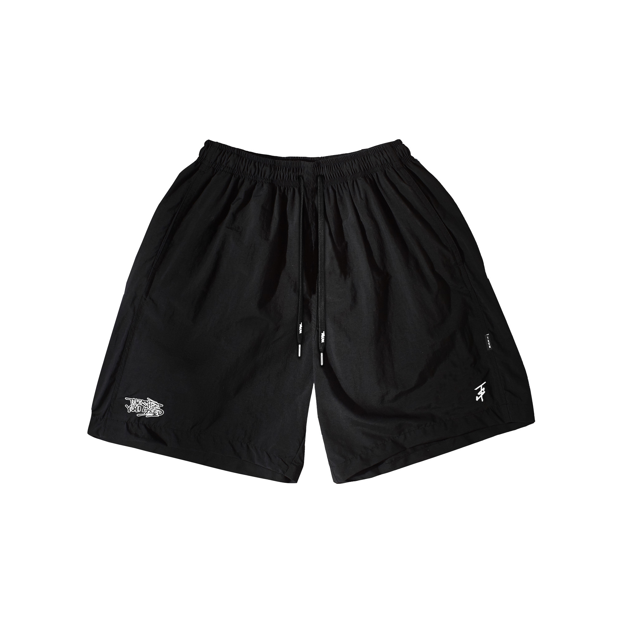 Quần ngắn TSUN Logo Short - Vải dù - Đen - Unisex