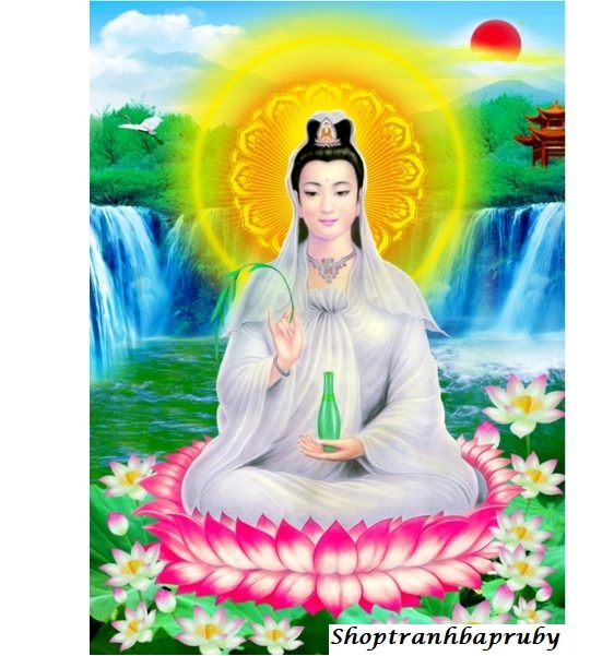 [HCM]Tranh đính đá Quan Thế Âm Bồ Tát kích thước nhỏ ✅70×53 cm -️ VS472