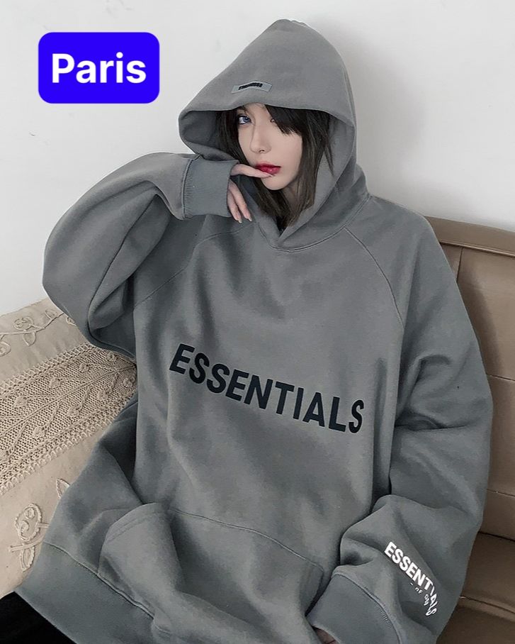 ÁO KHOÁC HOODIE NAM NỮ ESSENTIALS CHẤT VẢI DÀY PGOM FROM RỘNG NHẬT BẢN CHỐNG NẮNG, NÓNG ĐÔNG HÈ 1hitshop 1  - PARIS FASHION