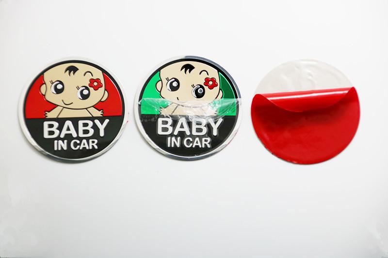 Logo kim loại dán BABY IN CAR