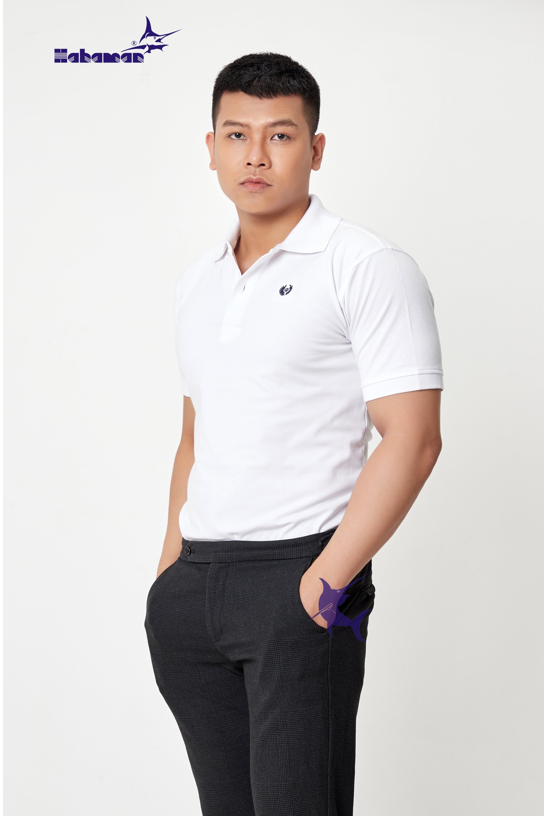 Hahaman áo thun polo nam cổ bẻ basic vải cá sấu cao cấp atpl0017