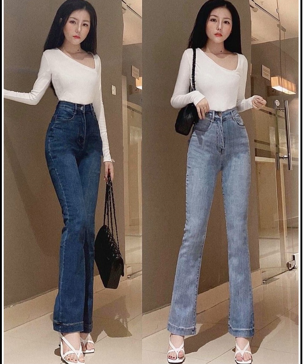 Quần jean nữ lưng cao ỐNG LOE siêu hot trend mẫu mới nhất s5-31