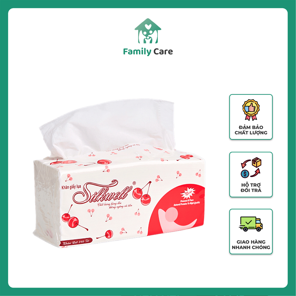 Giấy ăn rút Silkwell đỏ 280 tờ (Hàng đủ đẹp)