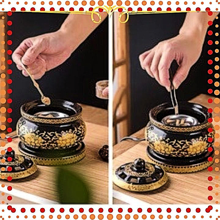 lò đốt trầm hương, lư điện xông trầm size to có hẹn giờ lư xông trầm nụ lư sen vàng