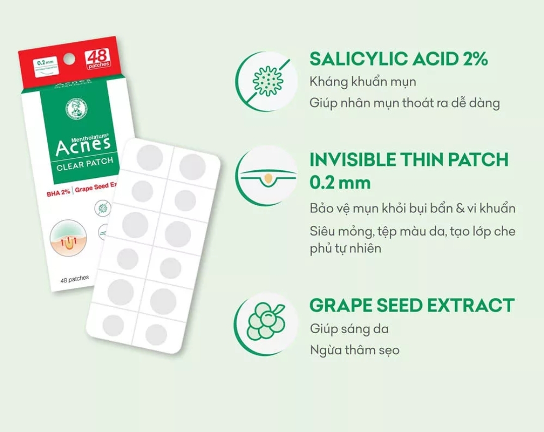 [15.3 Hoàn tiền 12%]Miếng Dán Mụn Acnes Clear Patch (12 Miếng/24 miếng/48 miếng)