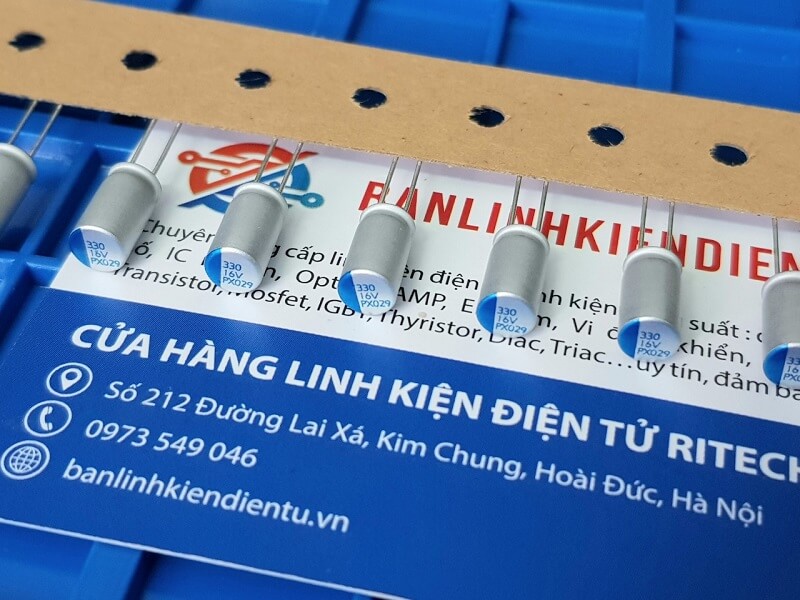 Tụ nhôm 330uf 16v kích thước 5x9mm