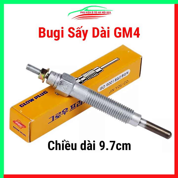 Bugi sấy nóng 12V GM4 chân dài 9.7cm
