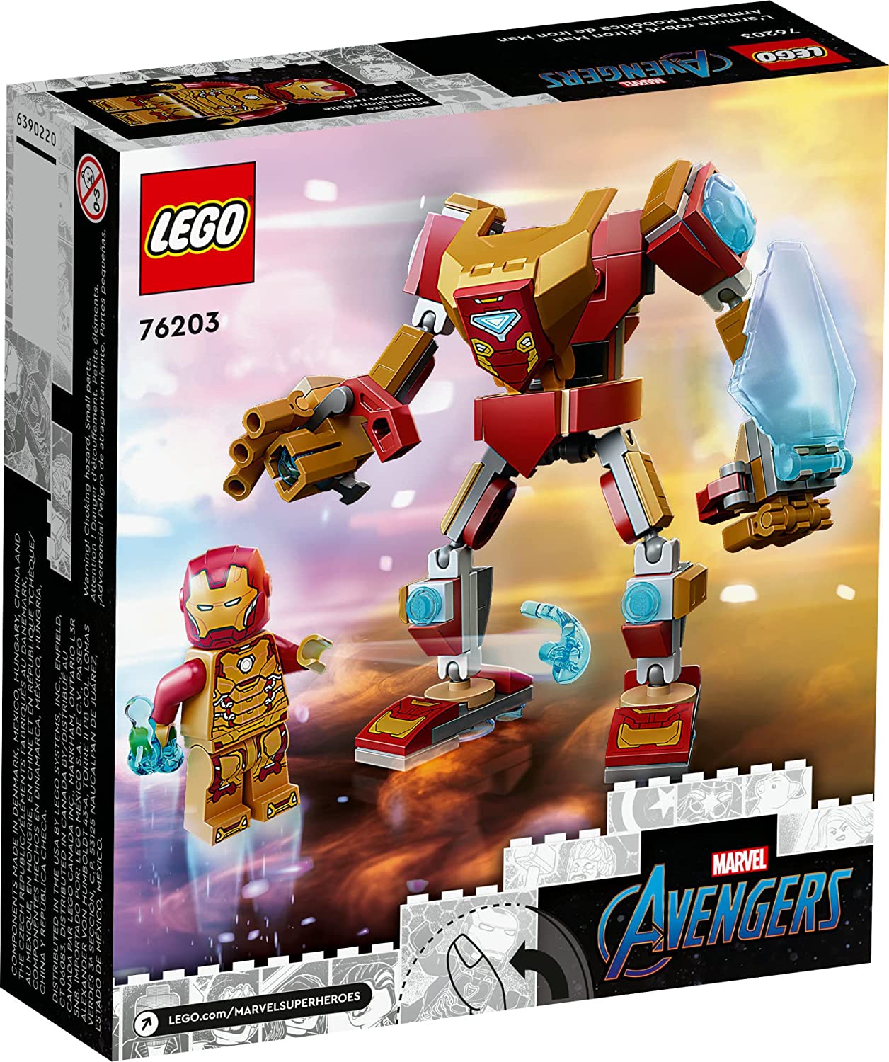 LEGO Marvel 76203_Chiến giáp Người Sắt (Iron Man Mech Armor)_Chính hãng