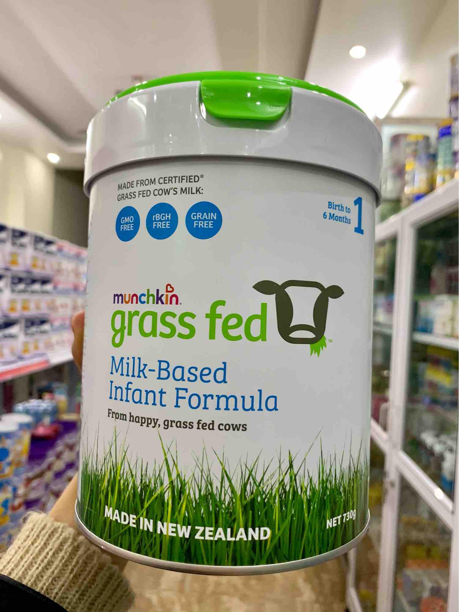 Sữa sạch grass fed munchkin úc số 1 hộp 730g