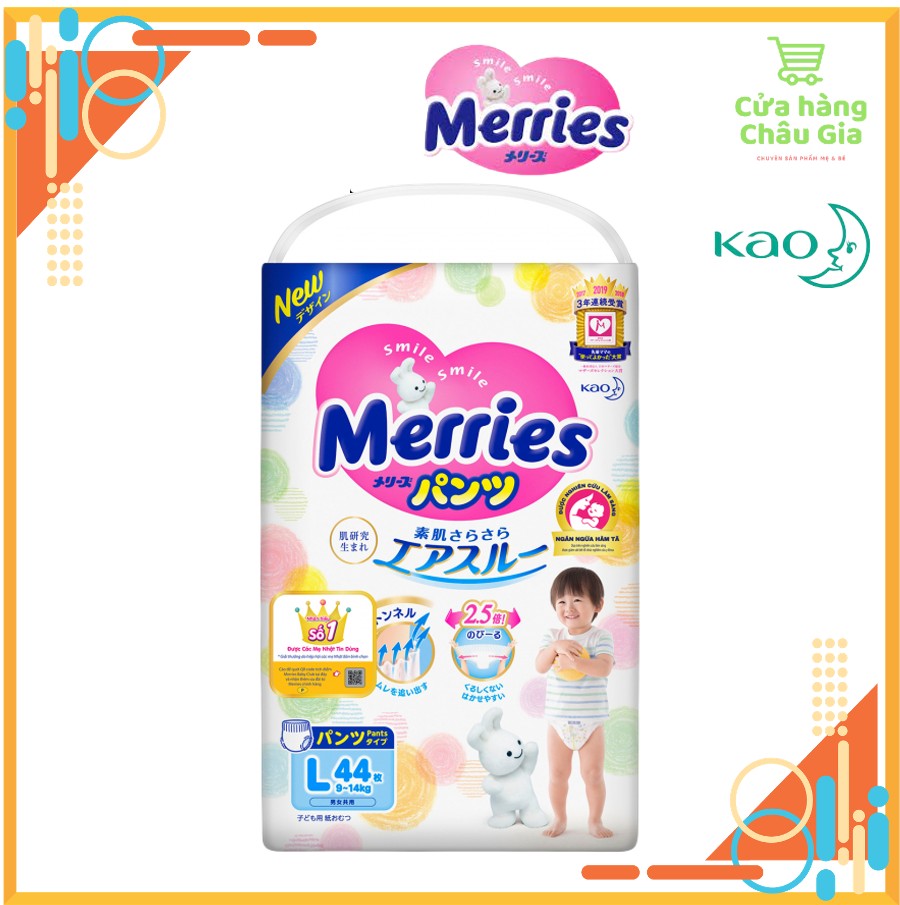 [FREESHIP 50K] [Nhập Khẩu Chính Hãng KAO] Tã/Bỉm Quần Merries nội địa nhật nhập khẩu Size L44 (8-14kg)