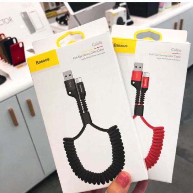 Dây Cáp Sạc Lò Xo Linghtning Dành Cho Iphone Ipad Baseus Spring Sạc Nhanh Dài 1M