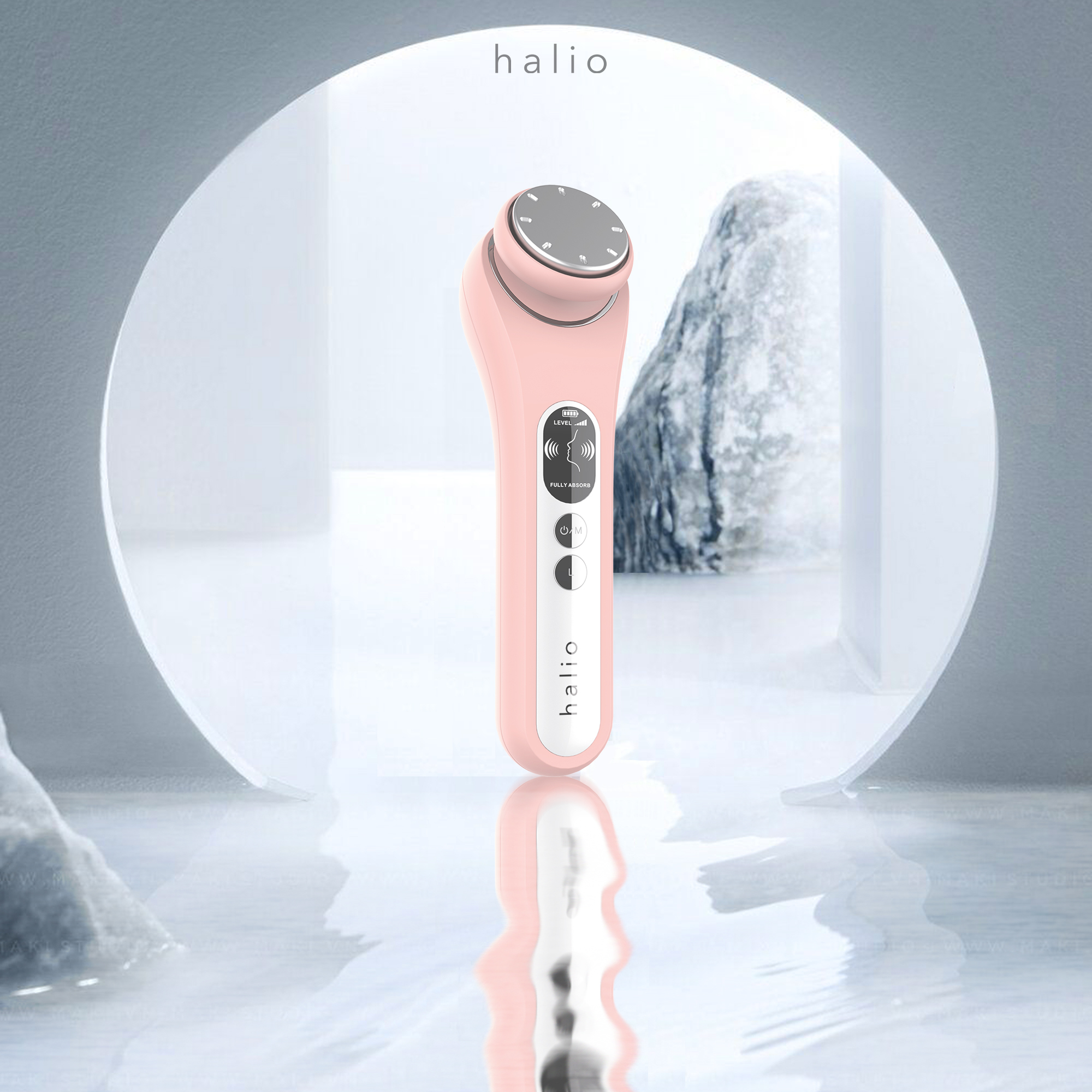 Máy đẩy tinh chất dưỡng trắng nóng lạnh Halio Ion Hot & Cool Beauty Device - Hàng chính hãng, bảo hành 12