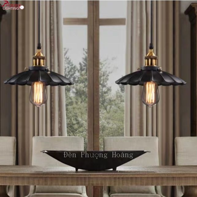 Đèn thả đuôi đồng trang trí hình bông hoa (Chưa gồm bóng)