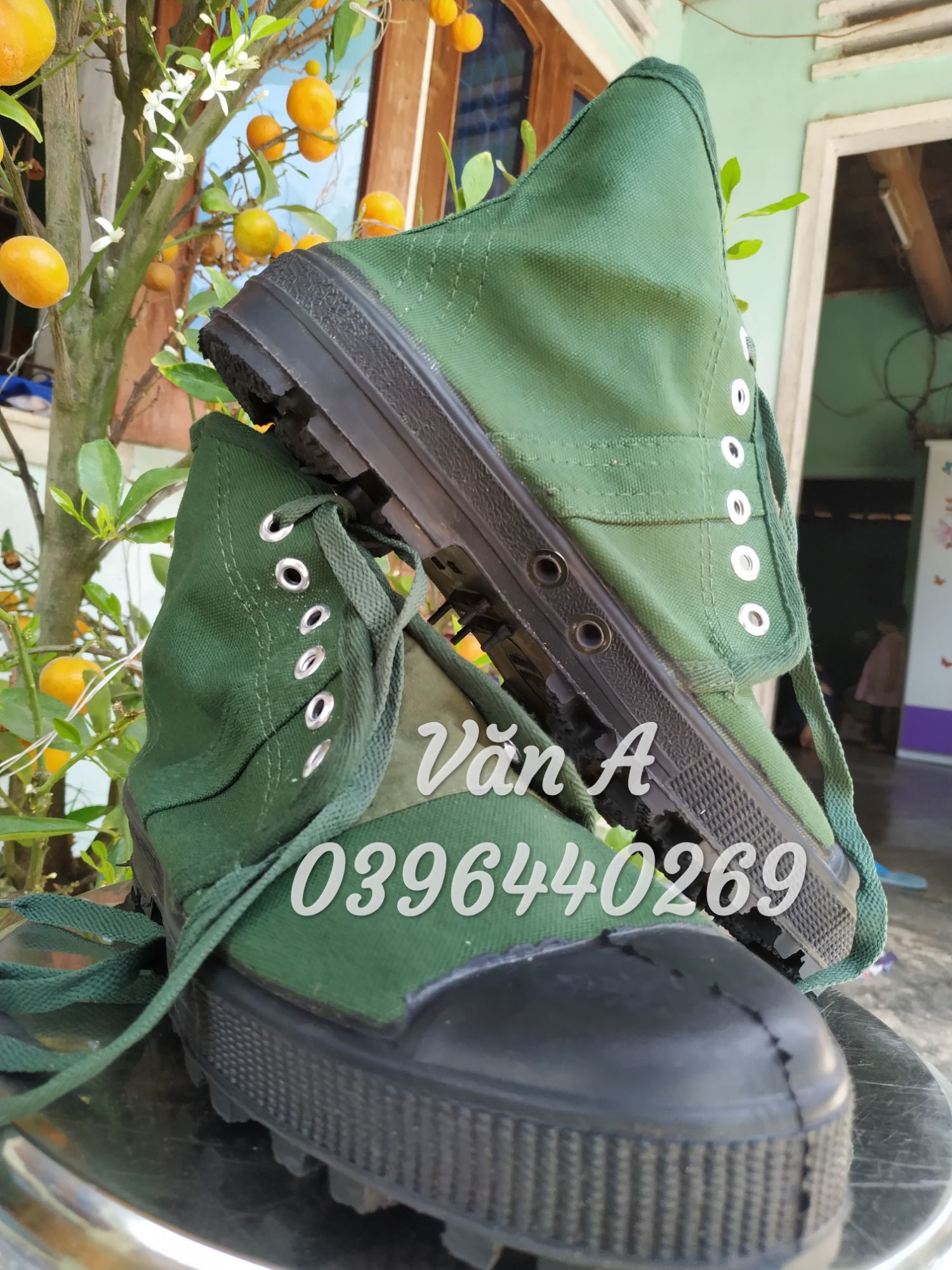 Giày Vải Xanh Lá nhạt ,đi rừng  (QN)