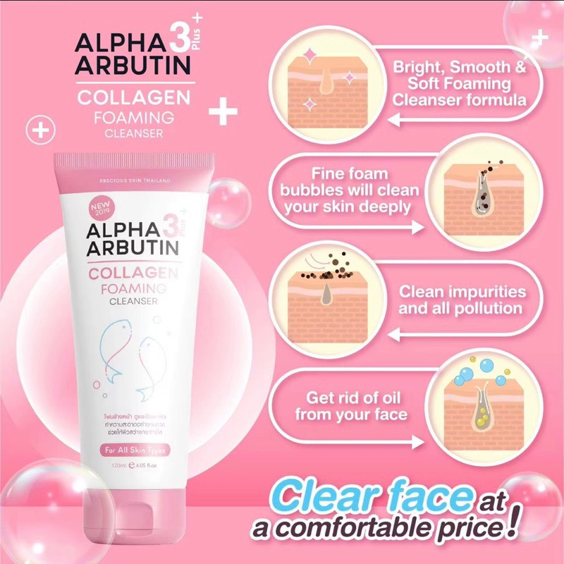 Sữa rửa mặt trắng da Alpha Arbutin Foaming Cleanser 120ml